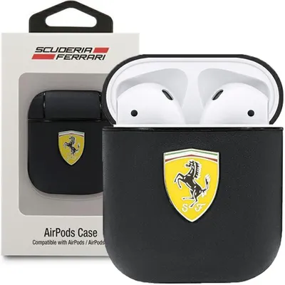 Produktbild von Ferrari Fesa2Lebk Airpods Abdeckung Czarny/Schwarz Auf Spur Leder