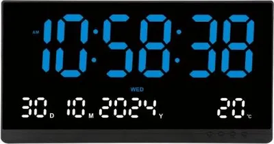 Produktbild von MODFU Wanduhren Digitaluhr mit Hintergrundbeleuchtung – Multifunktionale Wanduhr, modernes Design, gut ablesbar,energiesparend und praktisch