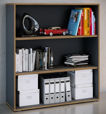 Produktbild von VCM Holzregal stehend | platzsparender Aktenschrank | Maße ca. H. 110 x B. 100 x T. 33 cm | Elegantes Regal | Büroregal – Salia 3fach B. 100 cm