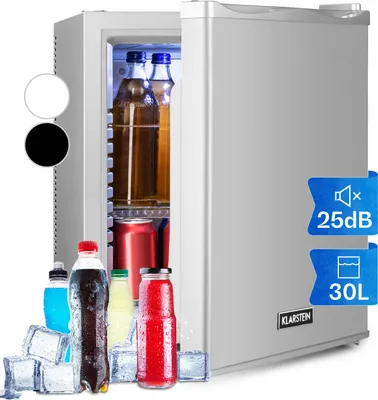 Produktbild von Klarstein Mini Kühlschrank für Zimmer, 30L Mini-Kühlschrank für Getränke & Kosmetik, Kleine Minibar, Kühlschrank Klein & Leise, Verstellbare Ablagen, Kleiner Skincare Kühlschrank 5-15°C