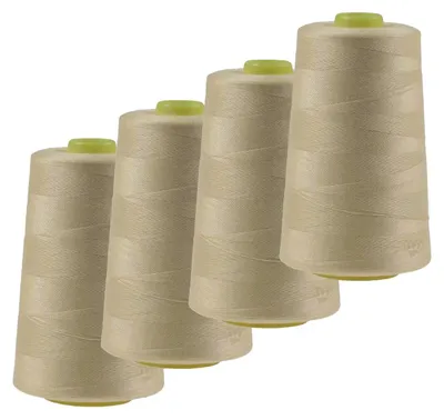 4 x 4572m Polyester Overlock Garn hellbeige