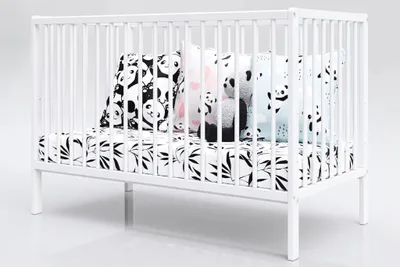Łóżeczko niemowlęce Dominik 120x60 cm z gryzakami kolor biały + materac – zdjęcie produktu 1