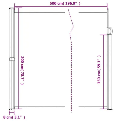 Produktbild von vidaXL Seitenmarkise Ausziehbar Anthrazit 200x500 cm