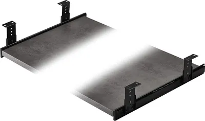 Produktbild von Tastaturauszug 400mm schwarz - Teilweise ausziehbar - Mit Montagewinkel - Höhenverstellbar - Belastbar bis 30 kg