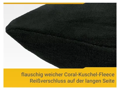 Produktbild von 2er Set Kissenhüllen aus Coral-Kuschel-Fleece, ca. 30 x 50 cm, schwarz