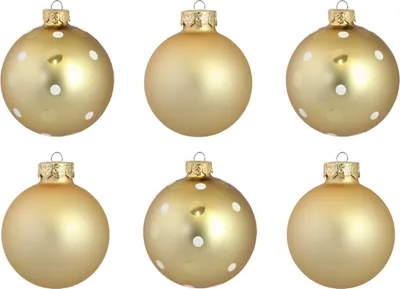 Produktbild von Weihnachtskugeln Set Gold mit zartem Punktedekor