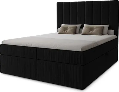 Obrázek produktu pro Hotelová manželská postel 180x200 GRETNA - černá 2 + topper