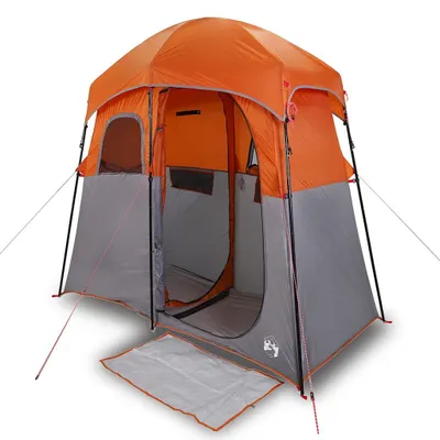 Immagine prodotto di vidaXL Tenda da doccia 2 persone Grigio e arancione Impermeabile