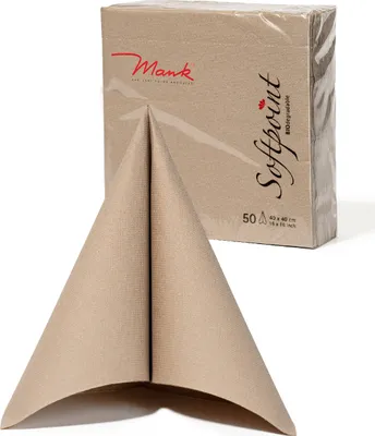 Produktbild von Softpoint Serviette in Beige Grey, 1/4-Falz, 40 x 40 cm, 50 Stück - Mank