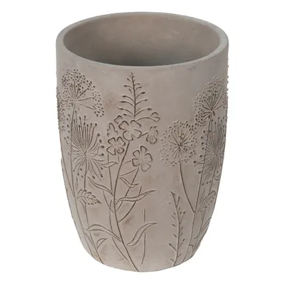 Image de Clayre & Eef Pot de fleurs Ø 18x25 cm Gris Beige Pierre Fleurs
