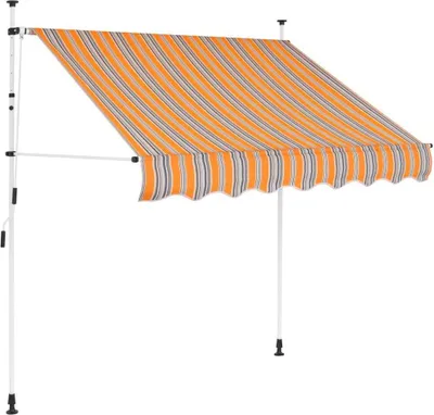 Produktbild von Einziehbare Markise Handbetrieben 200 cm Gelb/Blau Gestreift