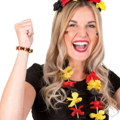 Produktbild von Perlenarmband Uni Fan Schwarz-​Rot-Gold Event Fußball Teamsport Accessoire Deutschland Armschmuck Events Veranstaltungen