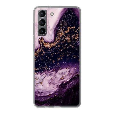 Produktbild von MuchoWow® Handyhülle Schutzhülle Hülle für Samsung Galaxy S21 Marmor - Gold - Naturstein Silikon Softcase Handy Hülle - Softcase