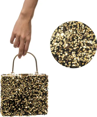 Zdjęcie produktu dla Torebka Pailletten Gold (18 x 25 cm)