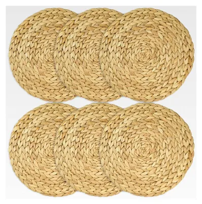 Produktbild von Runde Tischsets aus Wasserhyazinthe, abwaschbar | 6er Set | 30 cm