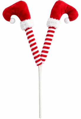 Produktbild von Weihnachtsdeko „Wichtel Beine“ 40 × 24 × 2,5 cm | Rot Weiß