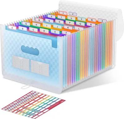 Produktbild von Famanu Aktenordner mit 26 Fächern - Bunte A-Z Register für Dokumente