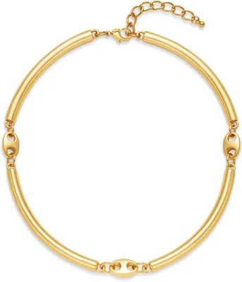 Produktbild von Choker Halskette Damen, chunky Teardrop, Gold und Silber, für besondere Anlässe