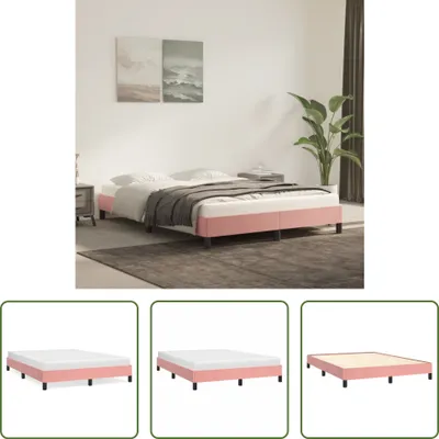 Produktbild von The Living Store Bettgestell Rosa 140x190 cm Samt
