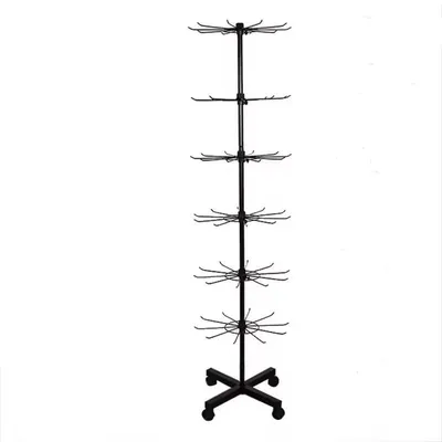 Drehständer aus Metall, 6 Ebenen, 360° drehbar, 160 cm, schwarz