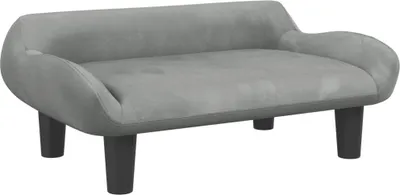 Produktbild von vidaXL Hundebett Hellgrau 70x40x24 cm Samt