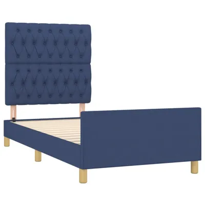 Produktbild von vidaXL Bettgestell ohne Matratze Blau 100x200 cm Stoff