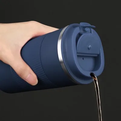 Reisebecher mit doppelter Wand, isolierte Kaffeetasse mit auslaufsicherem Deckel - vakuumisolierter Edelstahl für heiße und