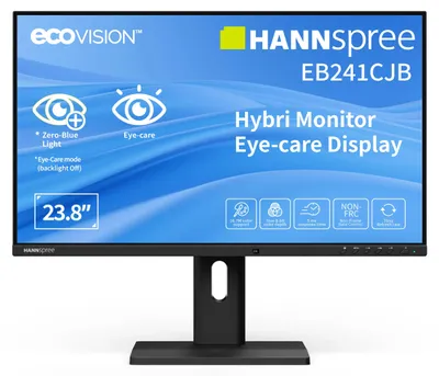 Zdjęcie produktu dla Hannspree Hybri Monitor EB241CJB, 60,5 cm (23.8"), 1920 x 1080 px, Full HD, LCD, 6 ms, Czarny