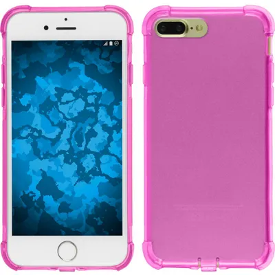 Produktbild von PhoneNatic Case kompatibel mit Apple iPhone 8 Plus - rosa Silikon Hülle Shock-Proof + 2 Schutzfolien