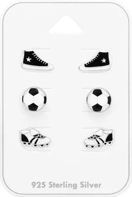 Produktbild von Ohrstecker 925 Sterling Silber mit Fußball Sport Motiven