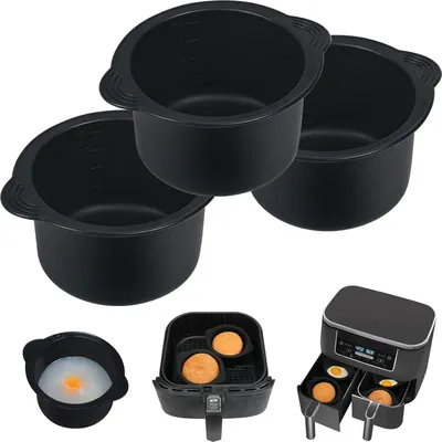 Produktbild von BYKITCHEN Airfryer Silikonform Eierform,3 Stück silikon Backform für Airfryer Philips/COSORI/Ninja Foodi