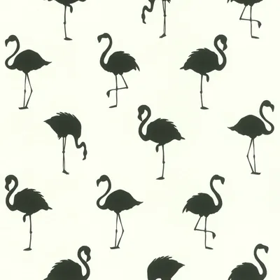 Produktbild von ESTAhome Tapete Flamingos Schwarz und Weiß 53 cm x 10.05 m