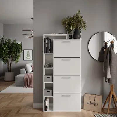 Obrázek produktu pro Výklopník na boty Vicco Orlando Bílá 80 x 166.1 cm se 4 přihrádkami, Model 53240