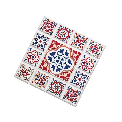 Image de Zassenhaus Agadir Dessous de plat, céramique/liège, 16 x 16 cm, Fleur