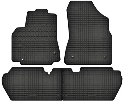 Produktbild von Gummimatten passend für  Citroen Berlingo II (2008-2018) Gummi Fußmatten Satz Schwarz + Stopper