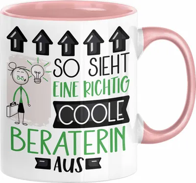Produktbild von Beraterin Geschenk Tasse Lustig Geschenkidee für Beraterin Geburtstag So Sieht Eine Richtig Coole Beraterin Aus Frauen Spruch (Rosa)