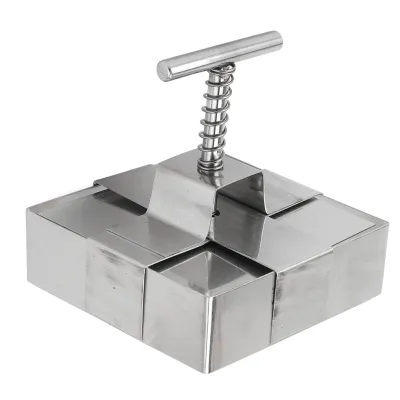 Imagen del producto de Cortadores de galletas de acero inoxidable, cortadores de galletas con pistón, moldes para pasteles, moldes para pasteles de acero inoxidable, cortadores de pasteles con pistón, cortadores de arcilla de metal