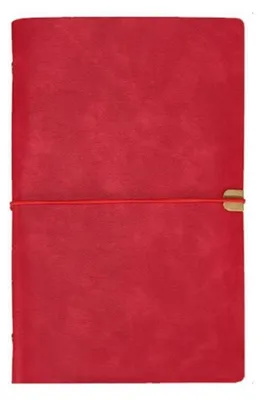 Immagine prodotto di Quaderno A6 in ecopelle, rosso, ricaricabile, 100 pagine, per scrivere e disegnare