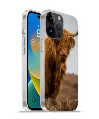 Produktbild von MuchoWow® Handyhülle Schutzhülle Hülle für Apple iPhone 14 Pro Max Schottischer Highlander - Düne - Gras Silikon Softcase Handy Hülle - Hardcover