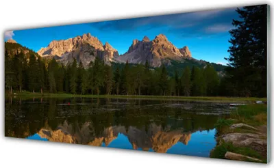Produktbild von Acrylglasbilder 125x50 Wandbild Druck Wald See Landschaft