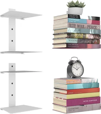 Produktbild von Wandregale 2er Set, weiß, für Wohnzimmer, 2 Stück