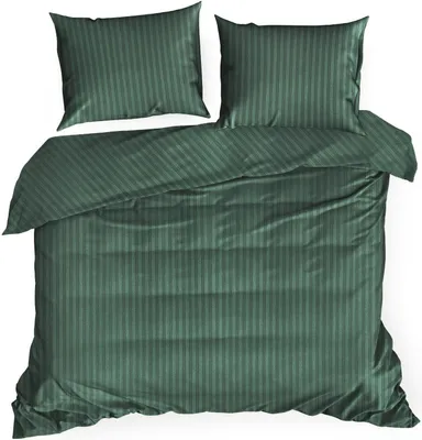 Obrázek produktu pro Saténové povlečení 220x200 Vera green dark damask stripes Eurofirany