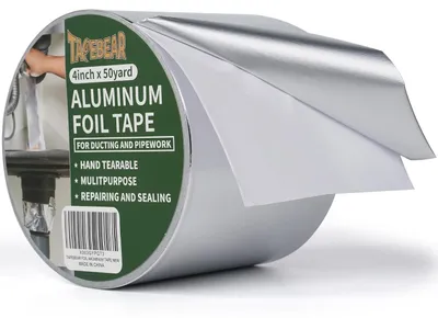 Imagen del producto de Cinta adhesiva de aluminio, resistente al agua y al calor, de 100 mm x 45,7 m, para aislamiento