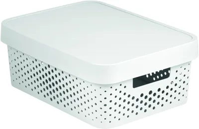 Produktbild von Curver Infinity Dots 11L Box mit Deckel weiß