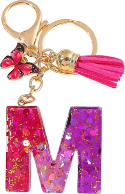 Produktbild von Schlüsselanhänger Alphabet M / Rosa / Schmetterling KP37957