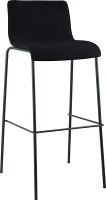 Produktbild von CLP Barhocker Hover stapelbar Stoffbezug Vierfußgestell bis 150 kg schwarz Gestell Farbe schwarz