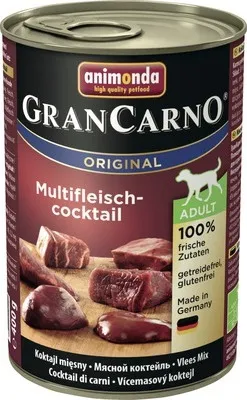 Produktbild von animonda GranCarno Original Adult Multifleischcocktail, Adult, Rind, Huhn, Spiel, Truthahn, 400 g, Zuckerfrei, Ohne Soja