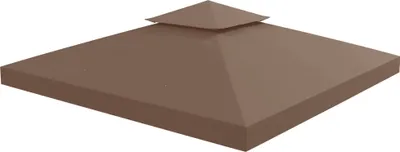 Image de Outsunny Toit de Remplacement pour pavillon de Jardin Toile de Rechange pour pavillon tonnelle Tente 3 x 3 m Marron