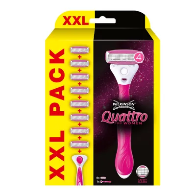 Obrázek produktu pro Wilkinson Quattro for Women XXL + náhradní hlavice 8ks + strojek
