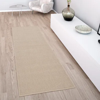 Image de Tapis d'extérieur résistant aux intempéries Jardin & terrasse tissé à plat Uni aspect sisal robuste Taille 60x100 cm